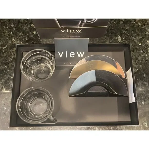 New in Box Nespresso VIEW Collection Cappuccino Cups and Saucers - Picture 1 of 9